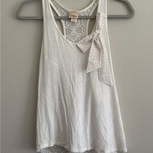 Daytrip White Lace Bow Tank Top